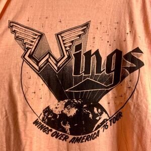 vintage 1976 WINGS Over America Tour Paul McCartney single stitch tee shirt L
